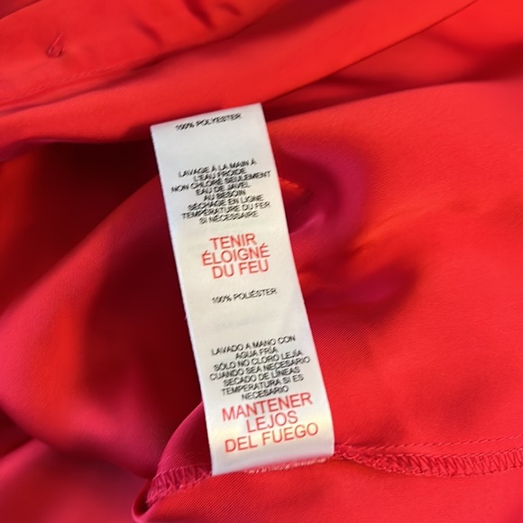 Jason Wu Red Satin Oversized Button Down Blouse - S - Picture 9 of 10